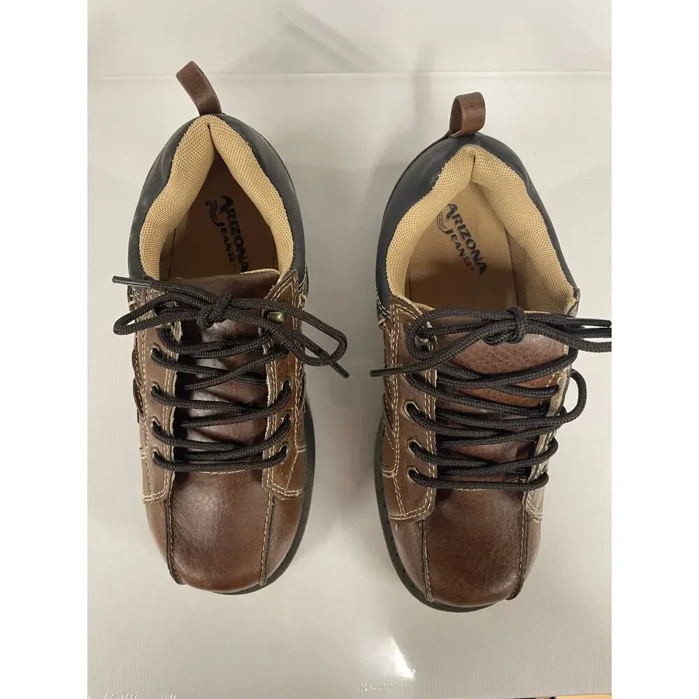 Arizona Jean Co. Gage Boys Youth Shoes 3 Medium Brown Non Marking Rubber Soles - Picture 4 of 9